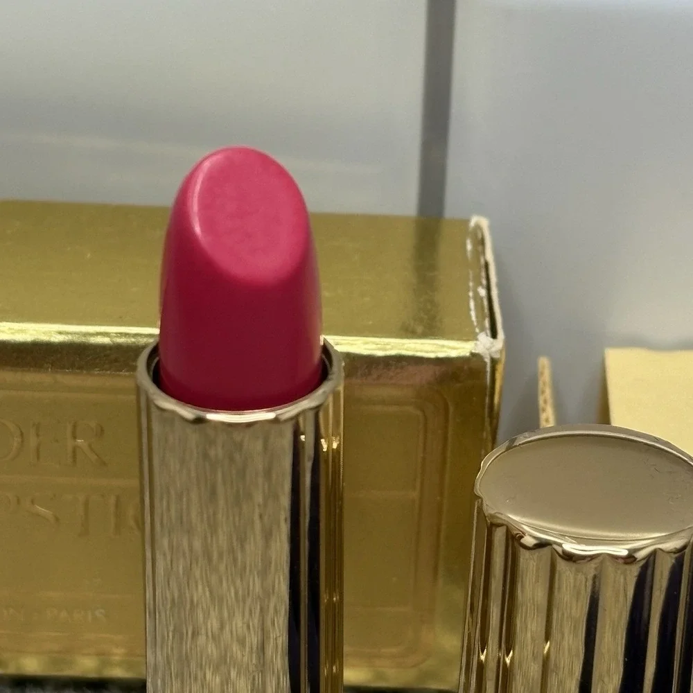 Estee‎ Lauder Raspberry 24 Perfect Lipstick Gold Ribbed Case New